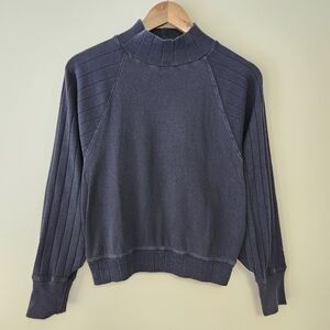 Free People FP Beach Ribbed Raglan Mockneck Top - XS